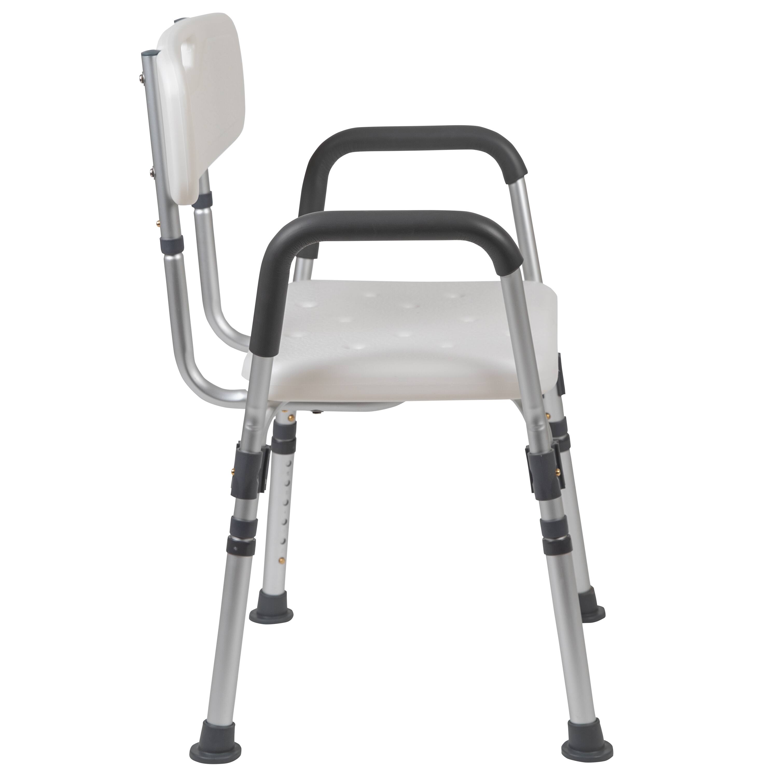 Alt View 7. Emma + Oliver - 300 Lb. Capacity Quick Release Back & Arm Shower Chair - White.