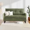 Front. Dyonery - Dyonery 50 "Chenille sofa, living room, small sofa, deep seat spring cushion, solid wood frame, tool-free assembly, blue - Green.