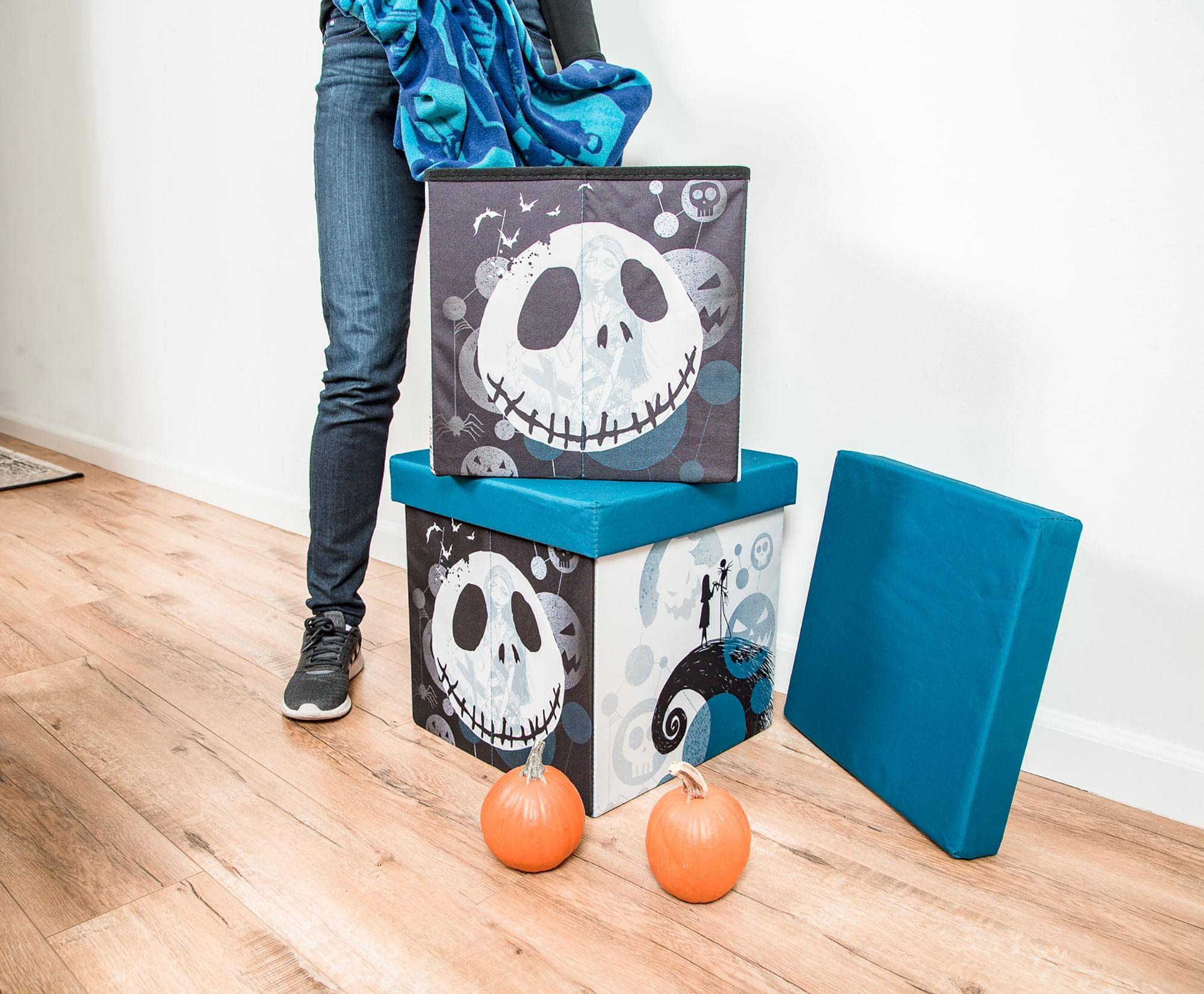 Alt View 3. Disney - Disney The Nightmare Before Christmas Jack & Sally Storage Bins | Set of 2 - Blue.
