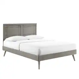 Modway - Marlee Wood Twin Platform Bed With Splayed Legs - Gray