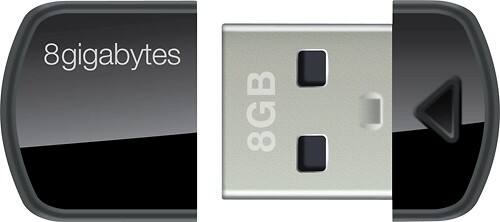 Front Standard. Lexar - Echo ZX 8 GB USB 2.0 Flash Drive - Black.