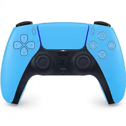 Front. Sony - PlayStation 5 DualSense Wireless Controller Starlight Blue - Starlight Blue.