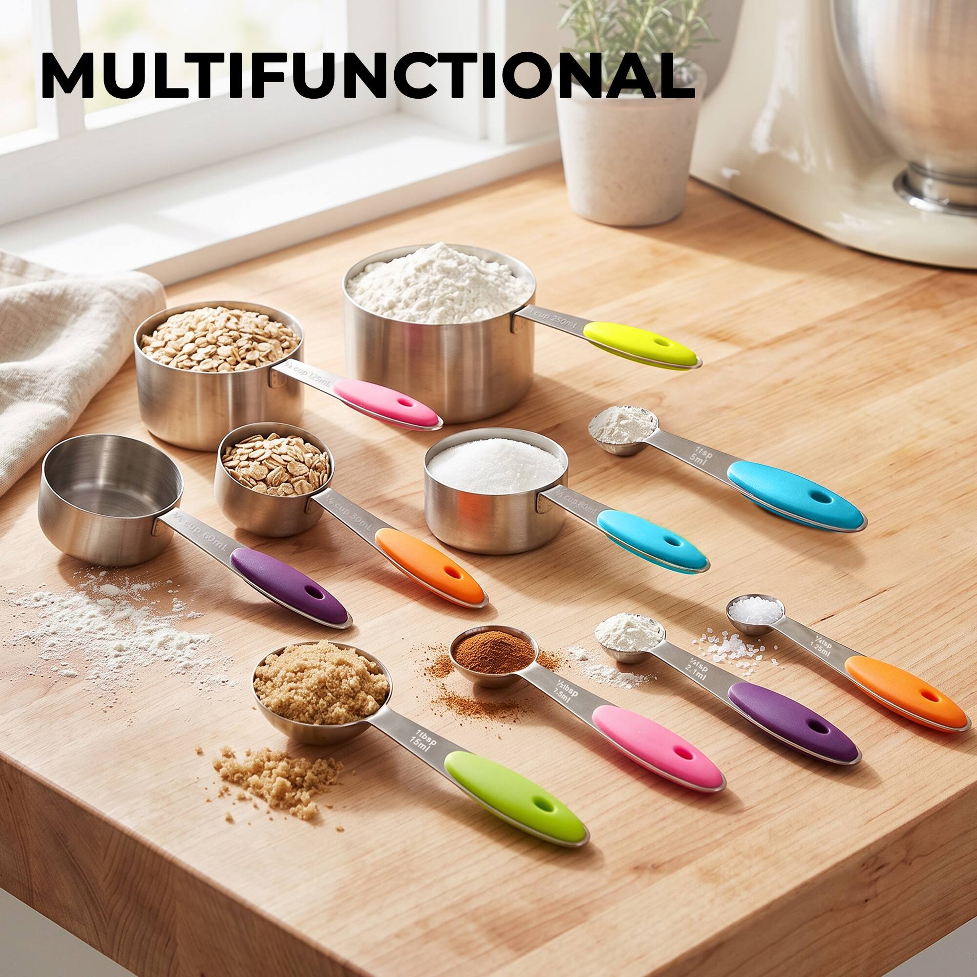 MULTIFUNCTIONAL

V2.cup 125mL
Vicup 125mL
250mL
5ml 1tsp
Vs cup 60mL
30mL
15ml 1tbsp
1.5ml Vibep
2.1ml 2 Misp
1.25ml Neve