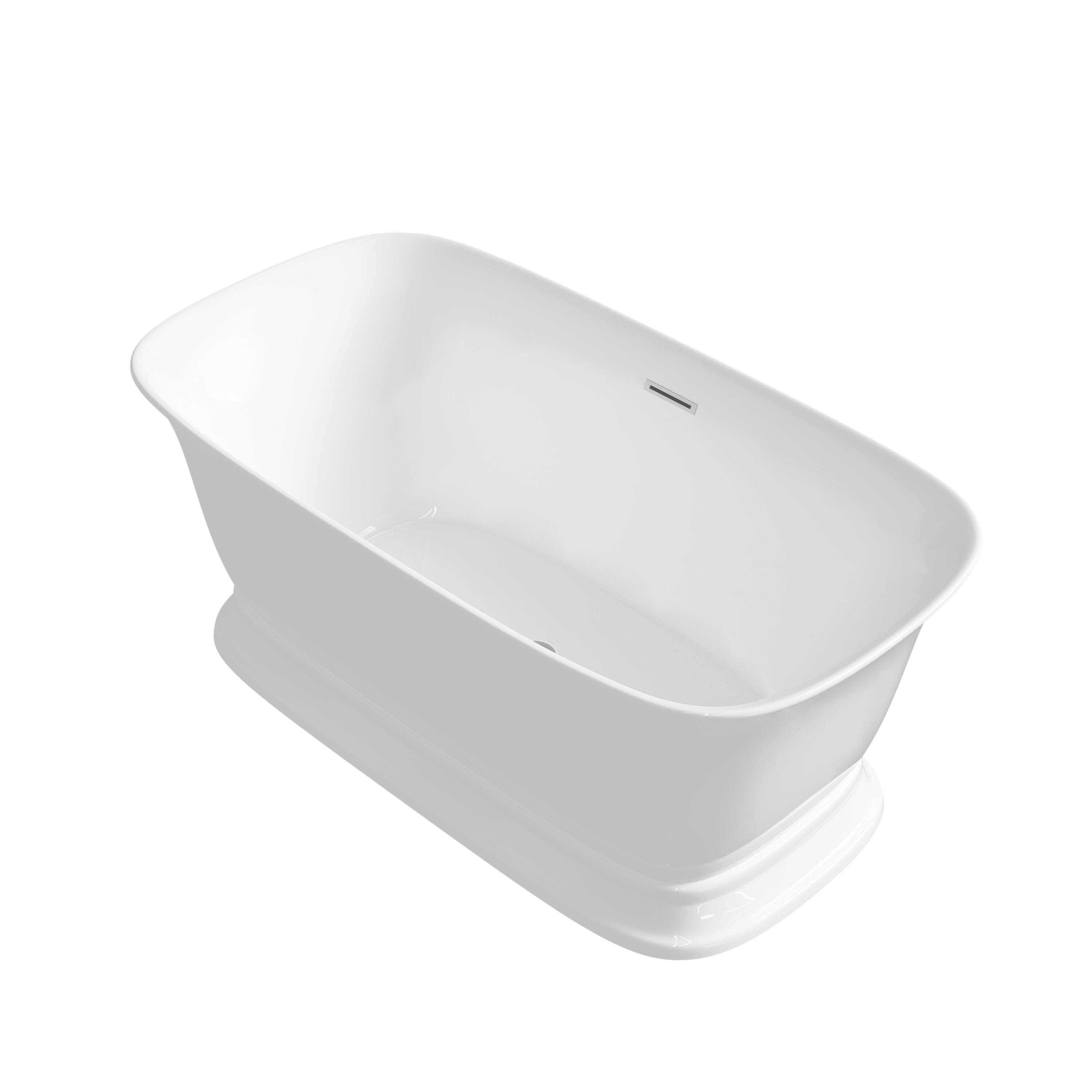 Alt View 10. WELLFOR - Tivor 59 in. x 31.5 in. Acrylic Freestanding Soaking Bathtub with Center Drain and Overflow - White.