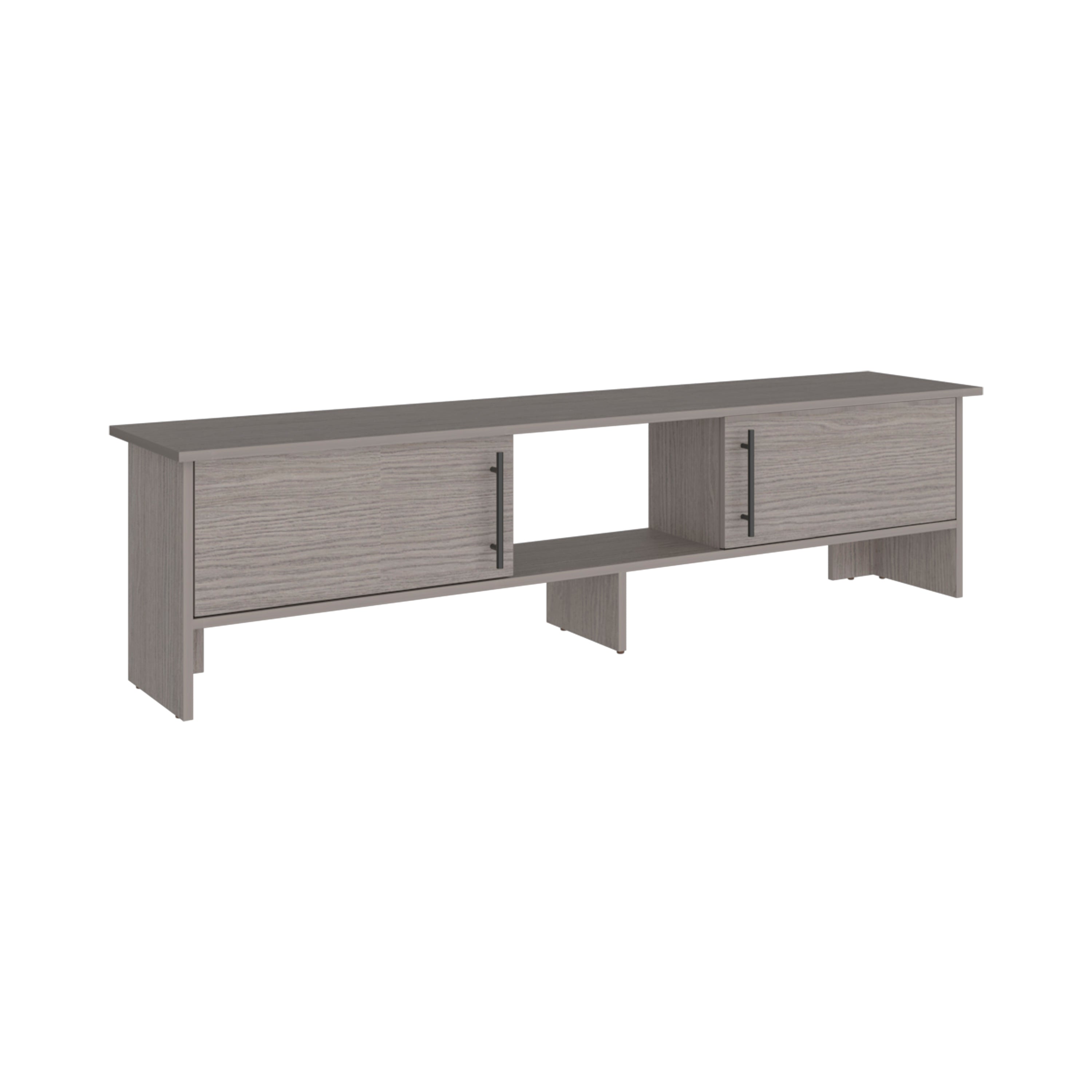 Front. TuHome - Modern Laminate Wood TV Stand and Entertainment Center, Fits TVs up to 65-Inch - Silver Oak.