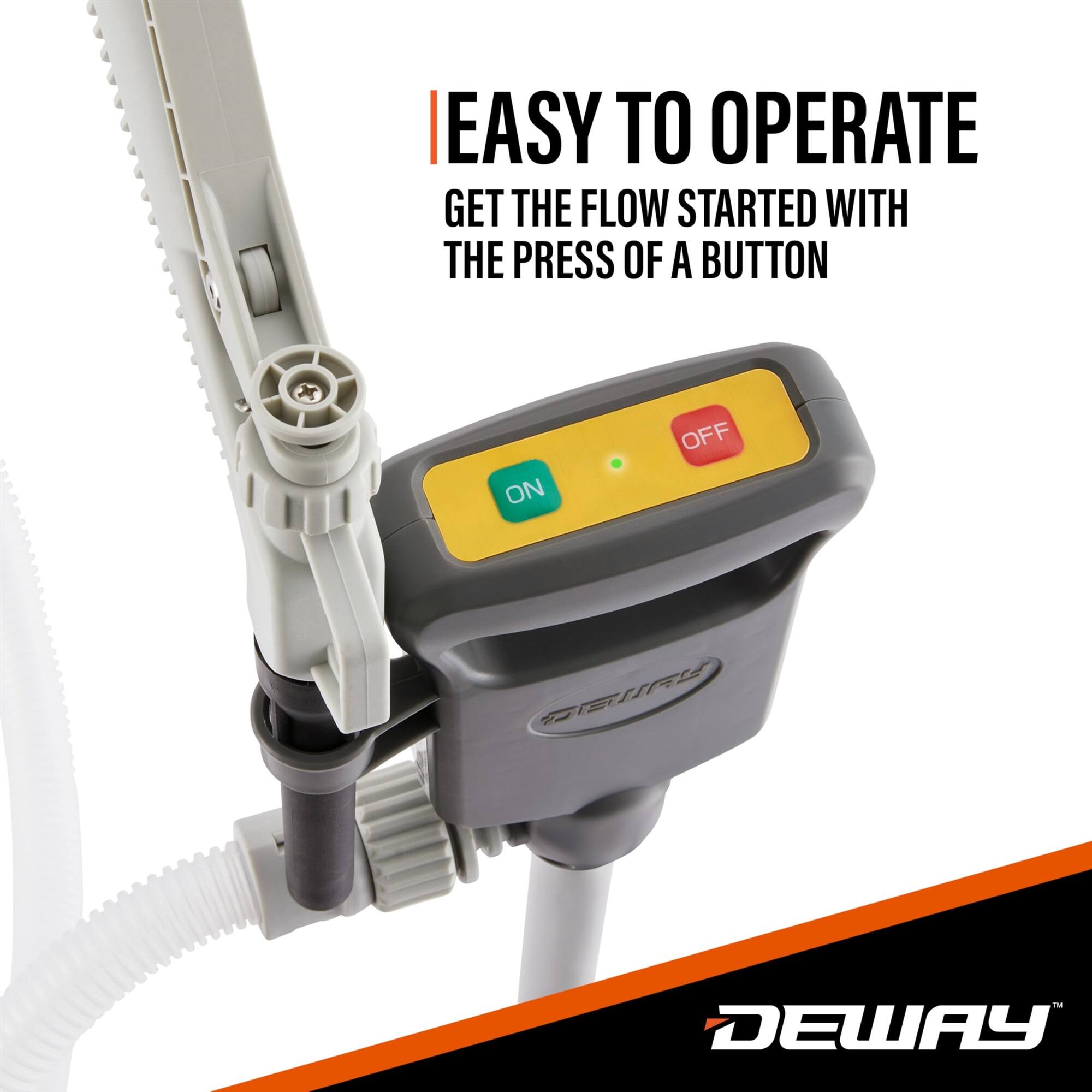 EASY TO OPERATE
GET THE FLOW STARTED WITH THE PRESS OF A BUTTON
ON OFF
DEWAY