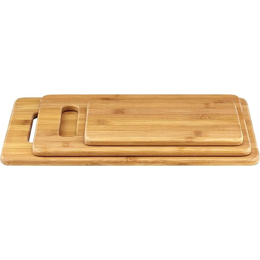 Angle. PARKER SLATER - Totally Bamboo Cutting Board Set – 3-Piece, Reversible, Eco-Friendly Wood.