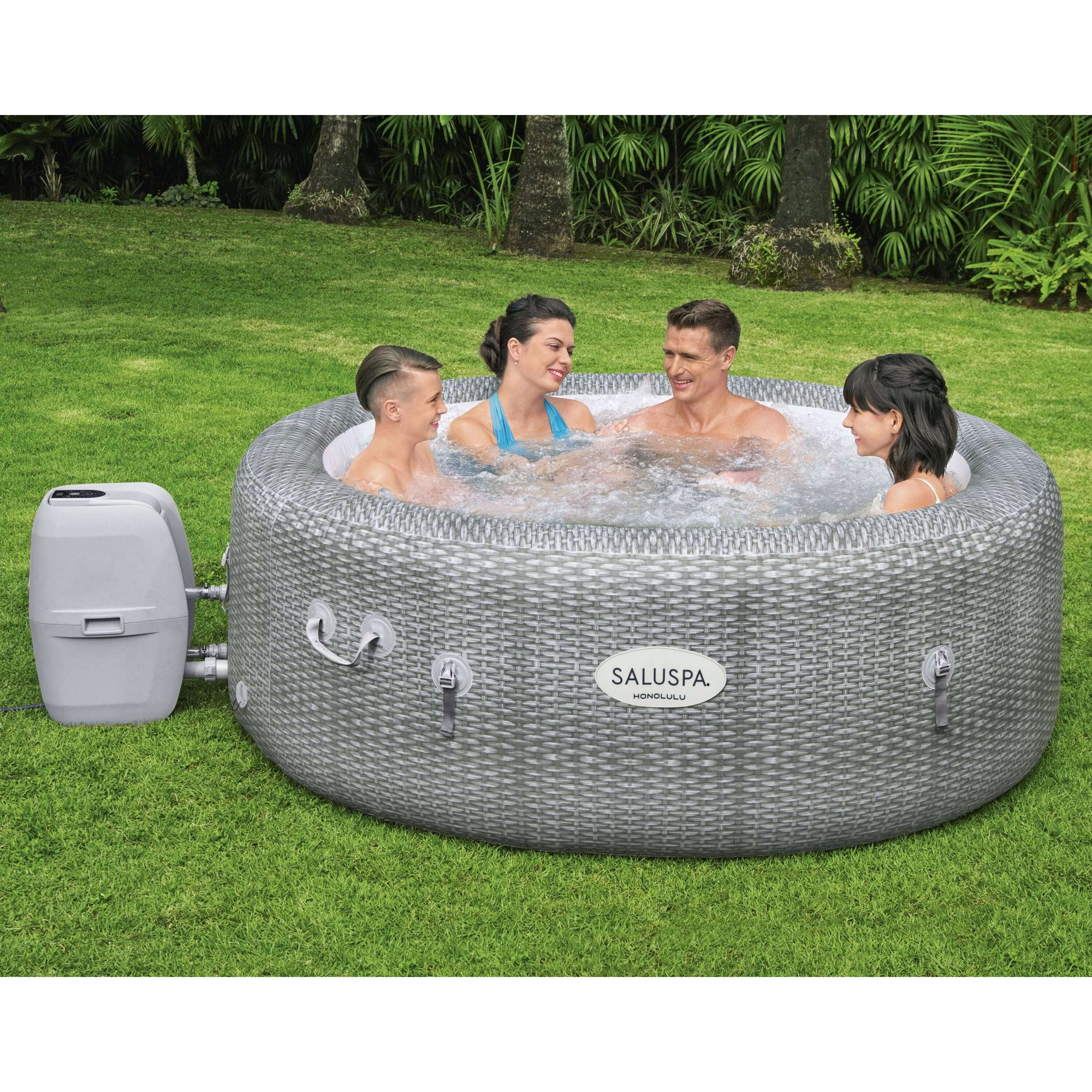 Alt View 1. Bestway - Bestway SaluSpa AirJet Honolulu Hot Tub and 2 Pack of PureSpa Removeable Seats - Beige.
