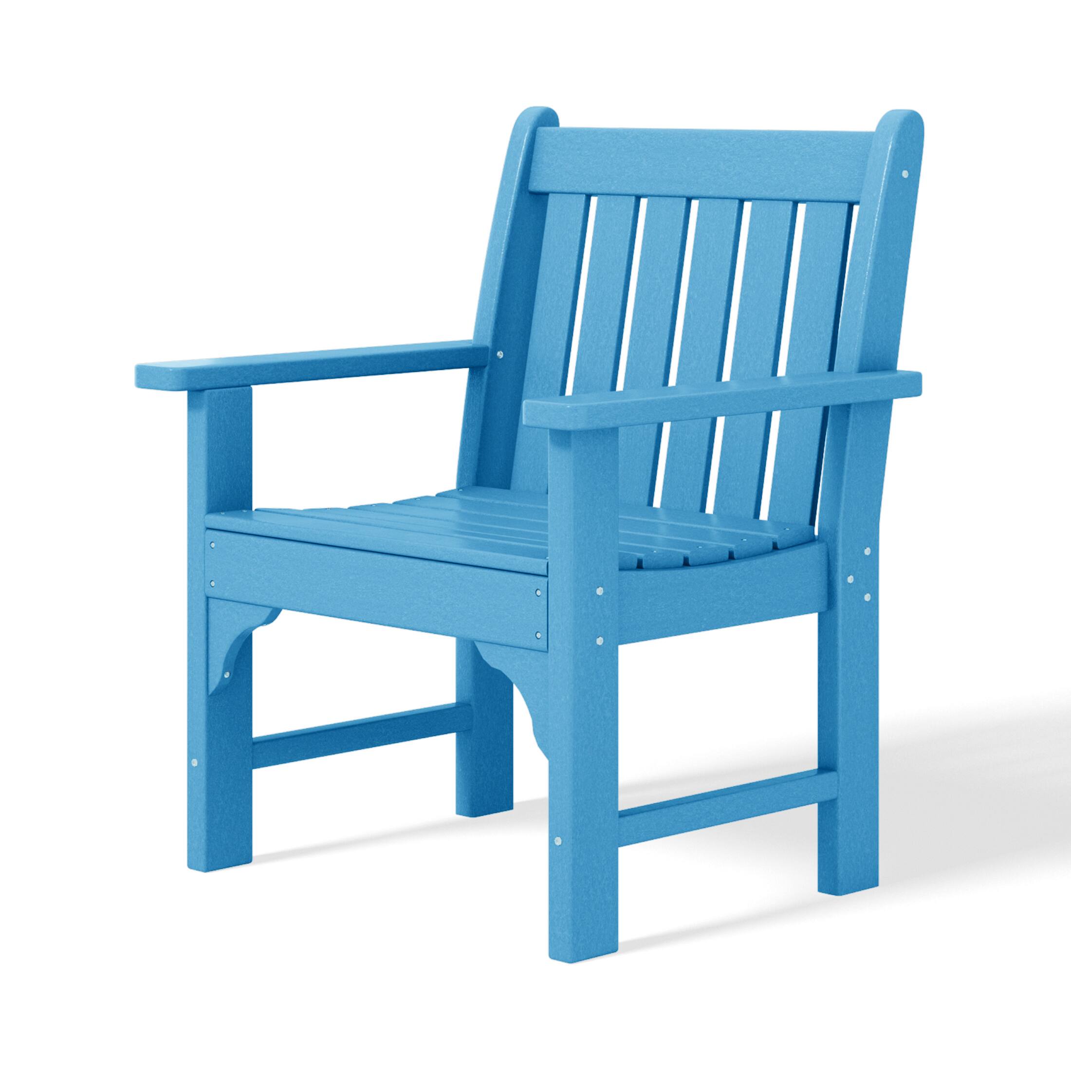 Alt View 3. WestinTrends - WestinTrends Malibu Outdoor Patio HDPE Adirondack Dining Arm Chair - Pacific Blue.