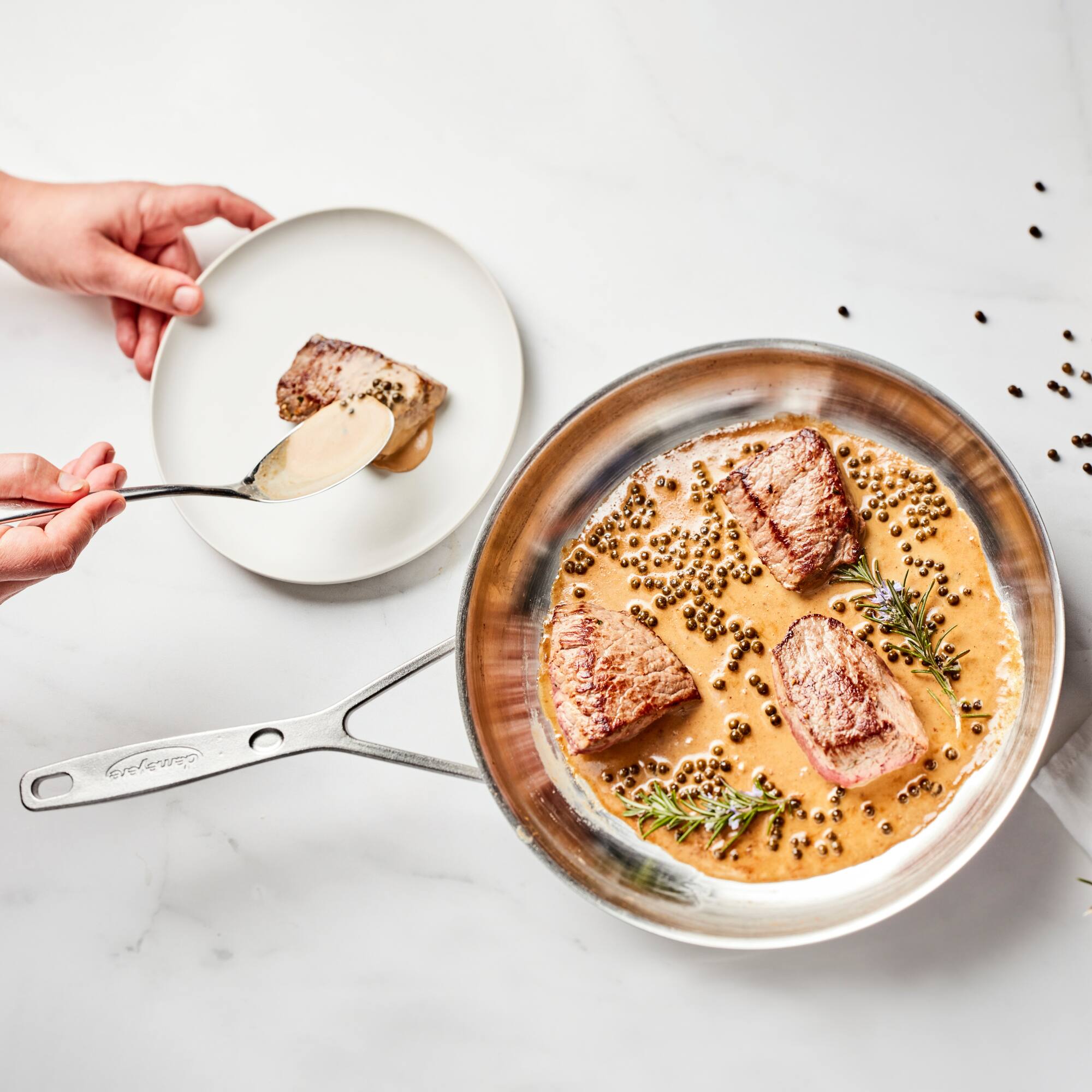 Alt View 1. Demeyere - Demeyere Industry 5-Ply 9.5-inch Stainless Steel Fry Pan - Stainless Steel.