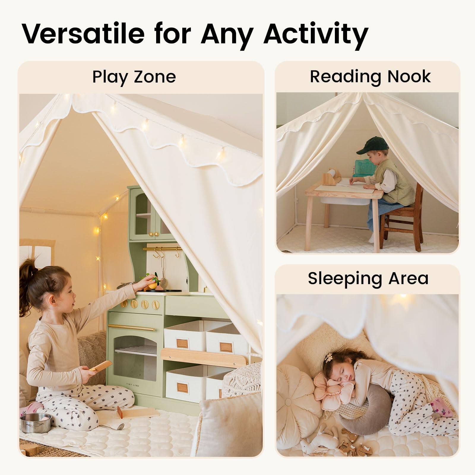 Versatile for Any Activity

Play Zone

Reading Nook

Sleeping Area