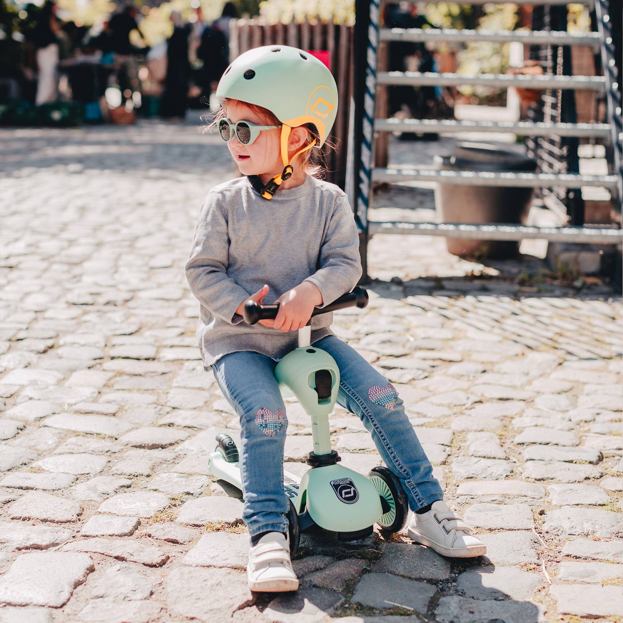 Alt View 3. Scoot & Ride - Scoot & Ride 2-in-1 Ride-On & Stand Kids Scooter, Ages 1-5, Highwaykick 1, Kiwi - Kiwi.