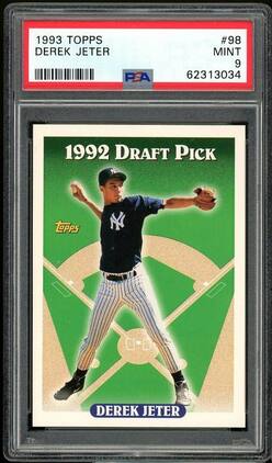 1993 Topps #98 Derek Jeter Draft Pick Rookie Card PSA 9 MINT