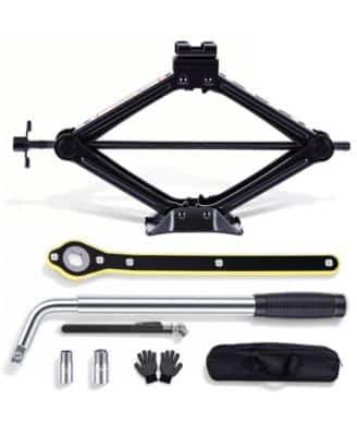 Sugift - 2-Ton Scissor Jack Tire Changing Kit with Lug Wrench for Car SUV MPV 4409 lbs - Black price history on PriceWatchPro