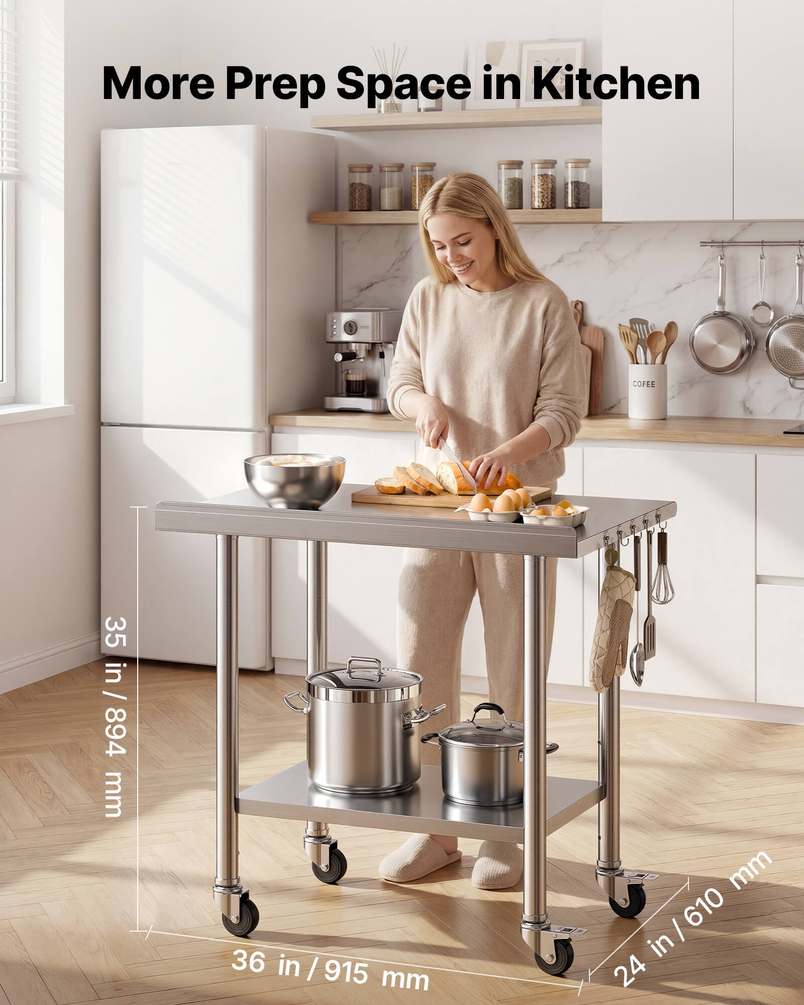More Prep Space in Kitchen

COFFEE

35 in / 894 mm

36 in / 915 mm

24 in / 610 mm