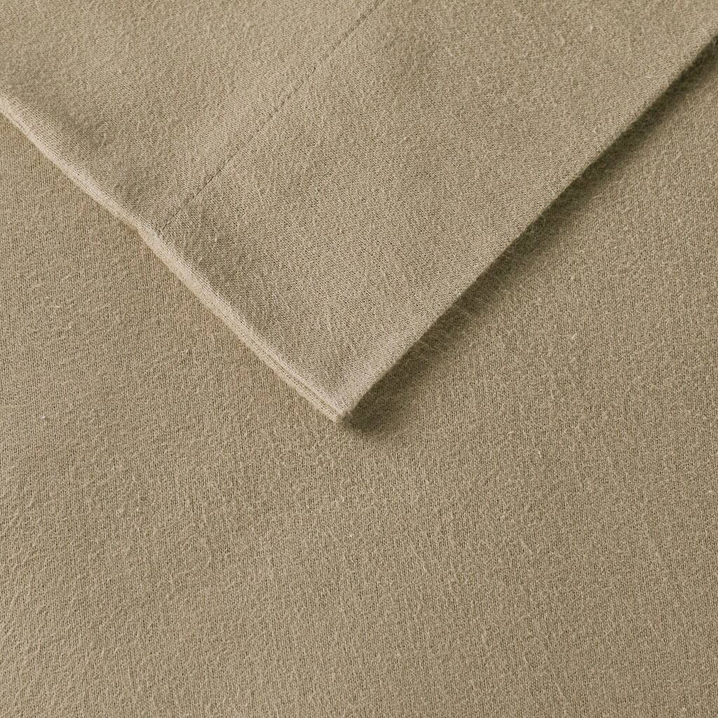 Alt View 5. Gracie Mills - Gracie Mills Persephone Cotton Flannel Sheet Set - Tan Solid.