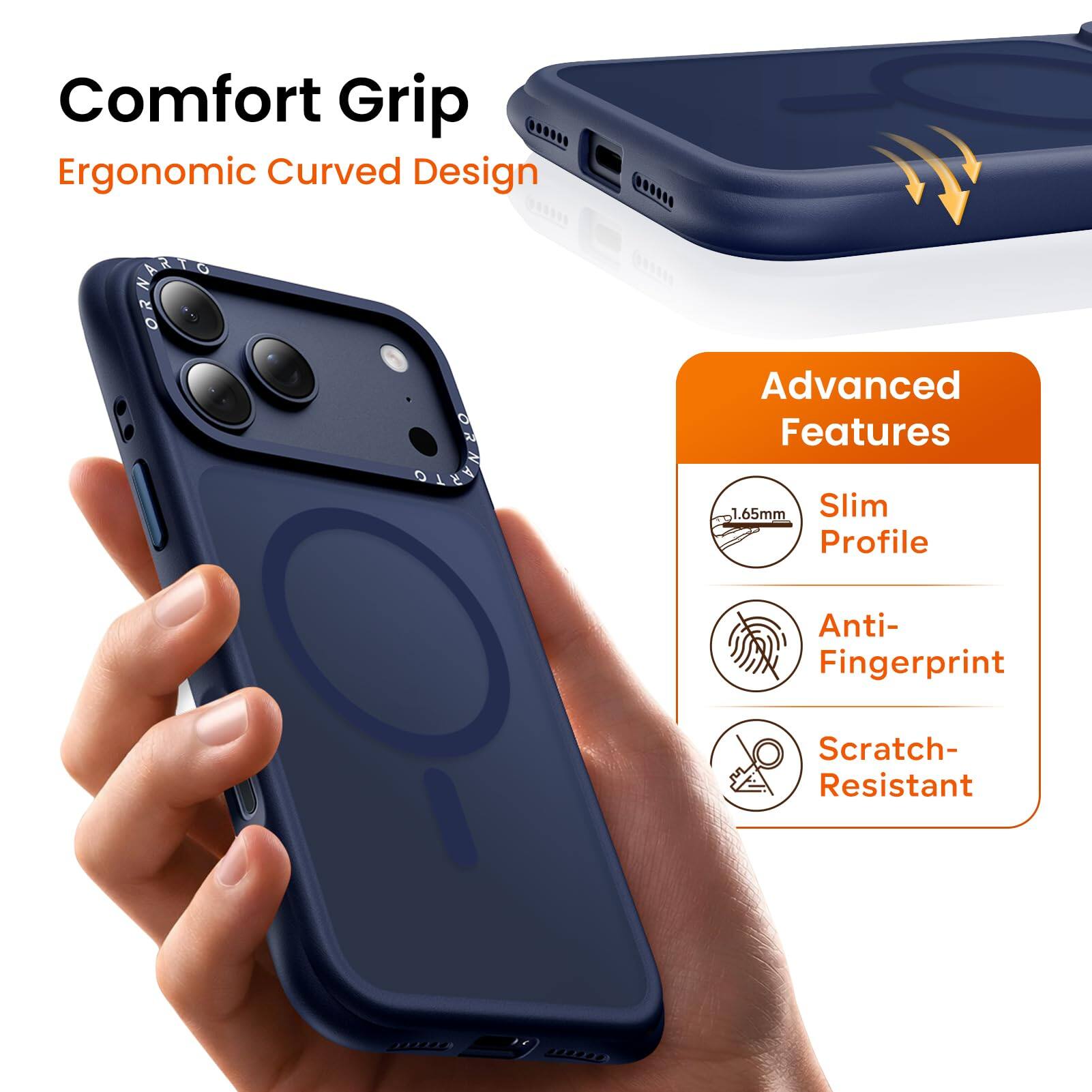 Comfort Grip  
Ergonomic Curved Design  

Advanced Features  
1.65mm Slim Profile  
Anti-Fingerprint  
Scratch-Resistant