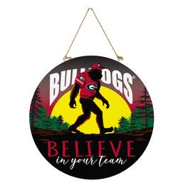 Evergreen Enterprises - Georgia Bulldogs 18" Bigfoot "Believe in Yourself" Team Logo Wood Round Door Sign - Multicolor