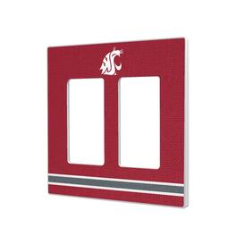 Keyscaper - Washington State Cougars Stripe Design Double Rocker Light Switch Plate - Multicolor