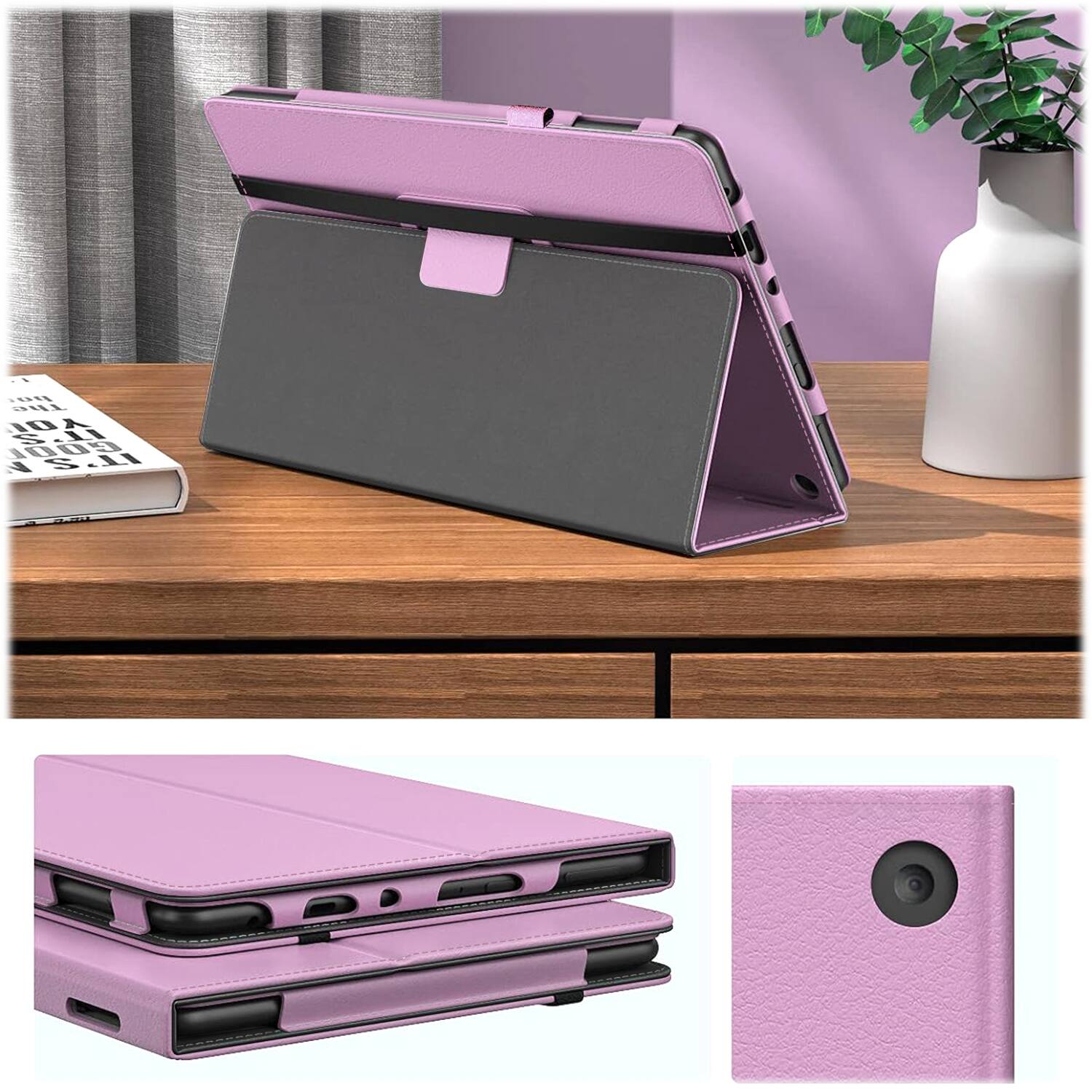 Alt View 14. SaharaCase - Bi-Fold Folio Case for Amazon Fire HD 10 (2023) - Rose Pink.