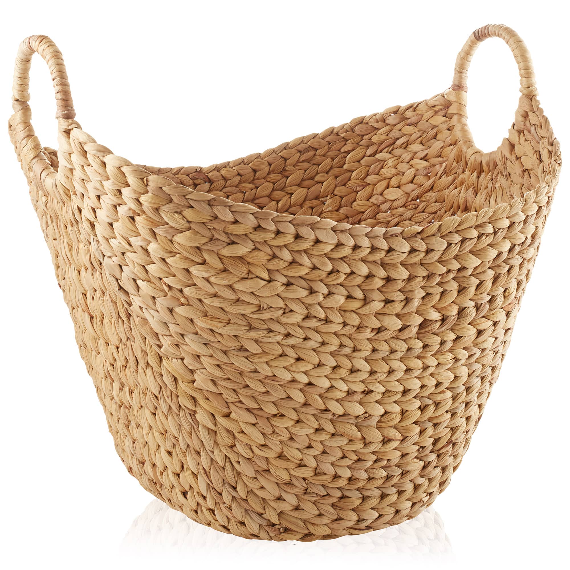 Casafield - Large Water Hyacinth Boat Basket for Laundry - Natural