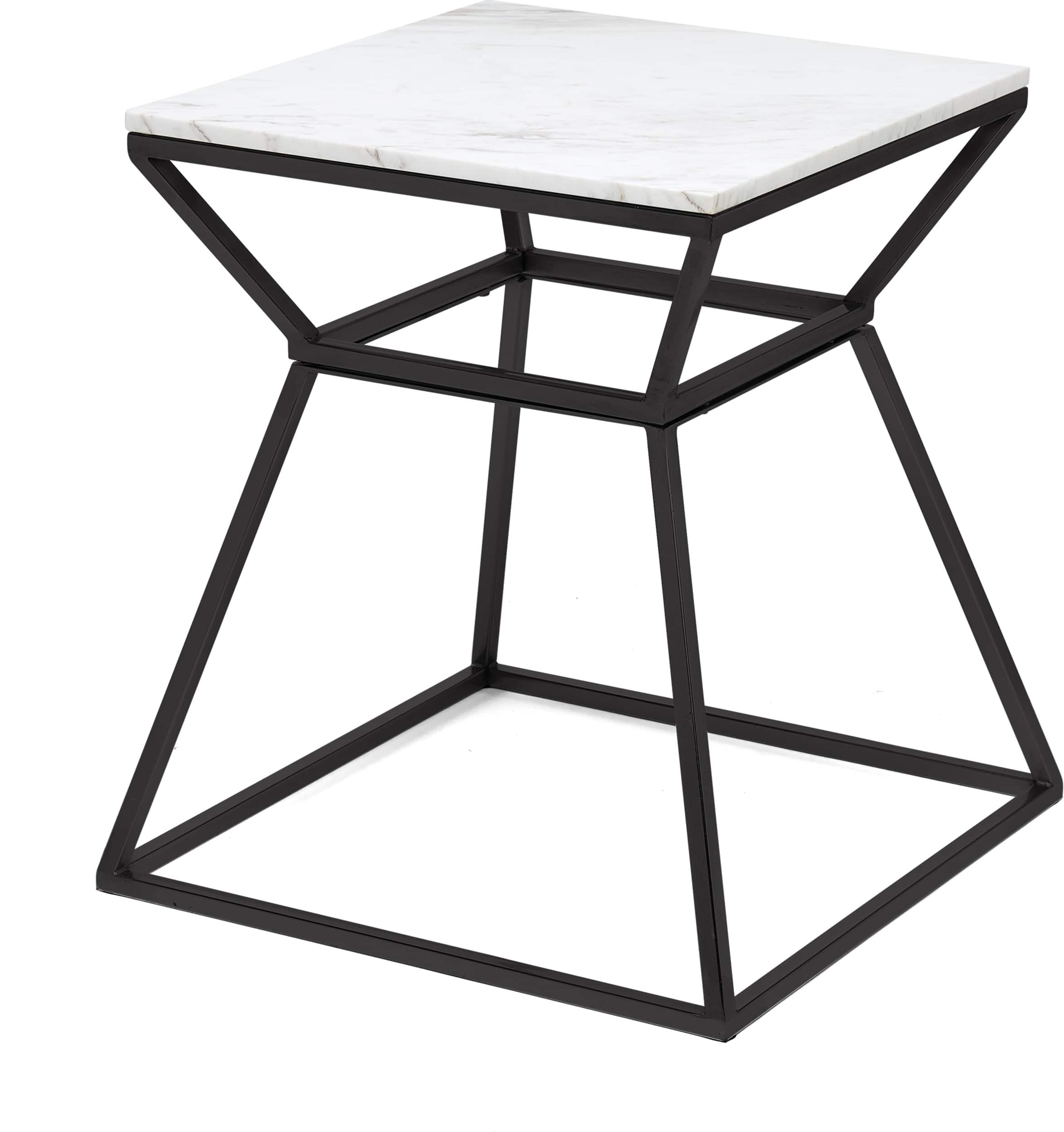 Adore Decor - Audrey Tall Marble Side Table - Black
