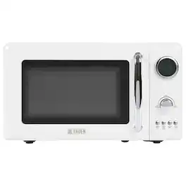 Haden - 700 Watt 0.7 Cubic Foot Microwave Oven with Digital Controls, Ivory/Chrome - Ivory, Chrome
