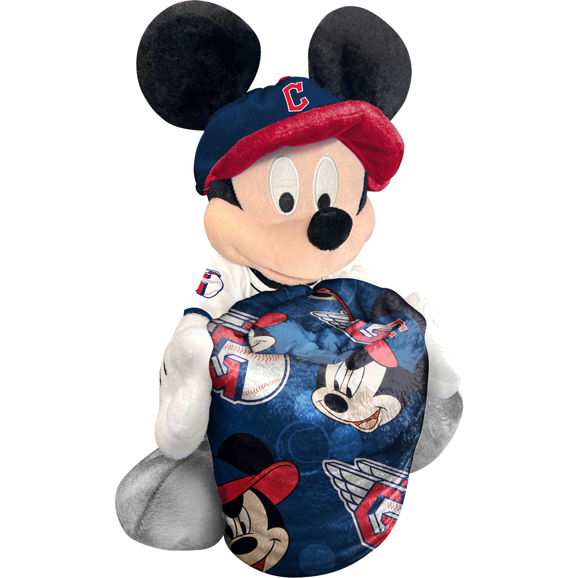 Alt View 1. Northwest - Cleveland Guardians Mickey Hugger Pillow & Silk Touch Throw Set - Multicolor.