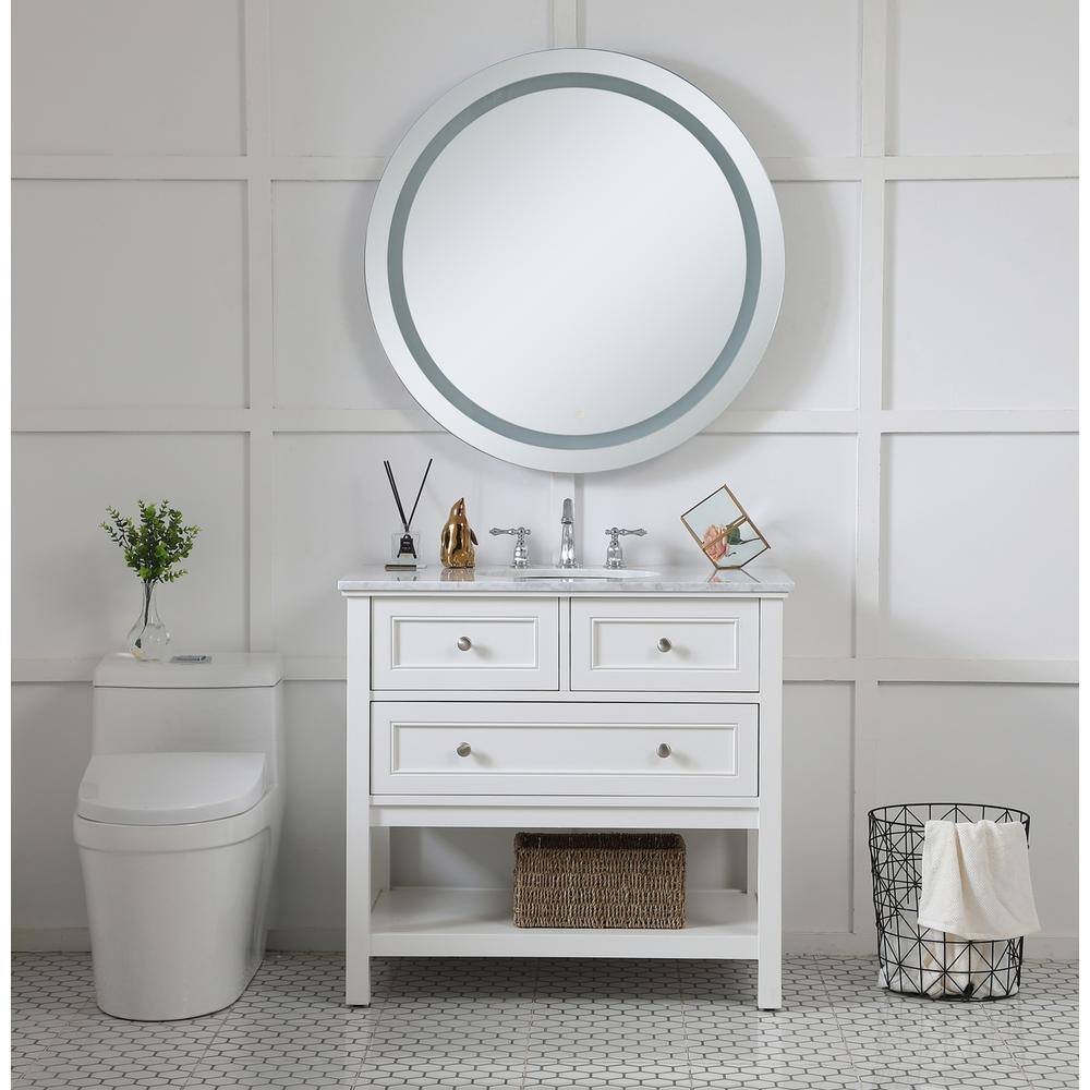 Alt View 1. Elegant Decor - Helios 36 inch Hardwired LED mirror - Silver.