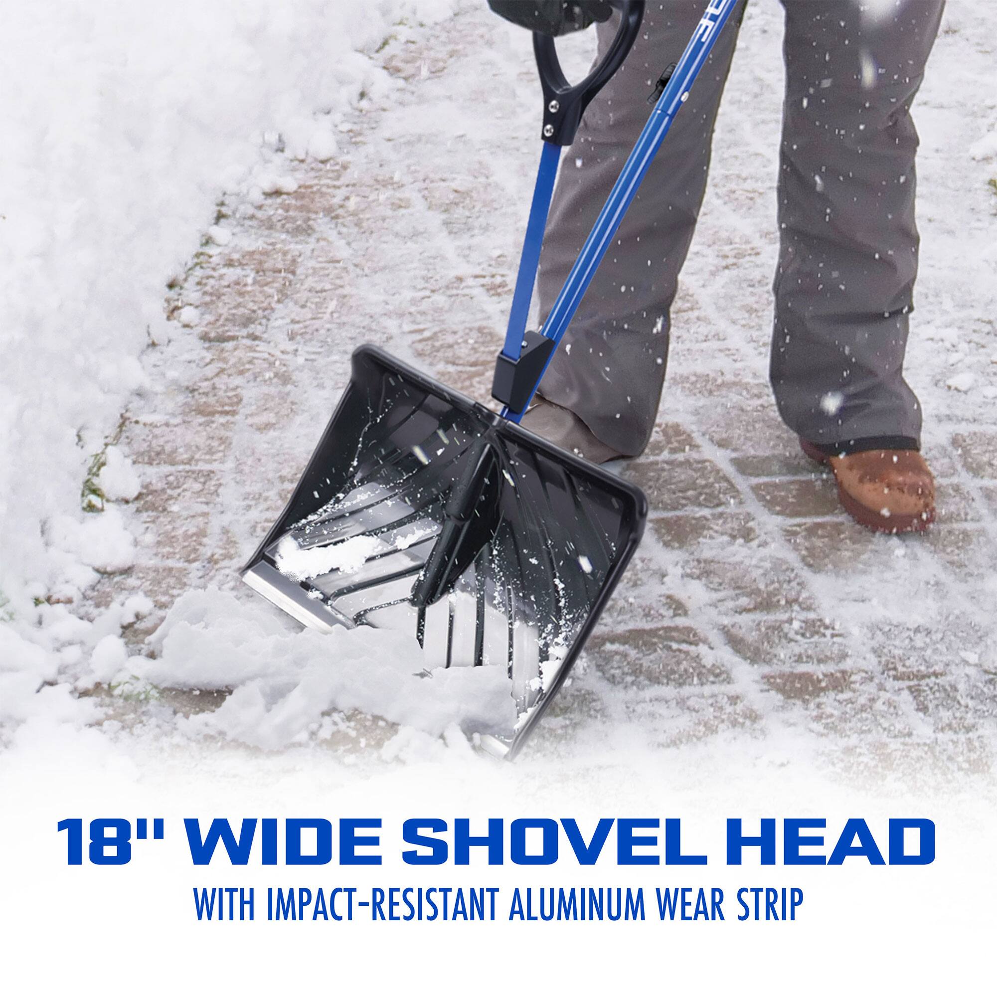 18" Wide Shovel Head with Impact-Resistant Aluminum Wear Strip