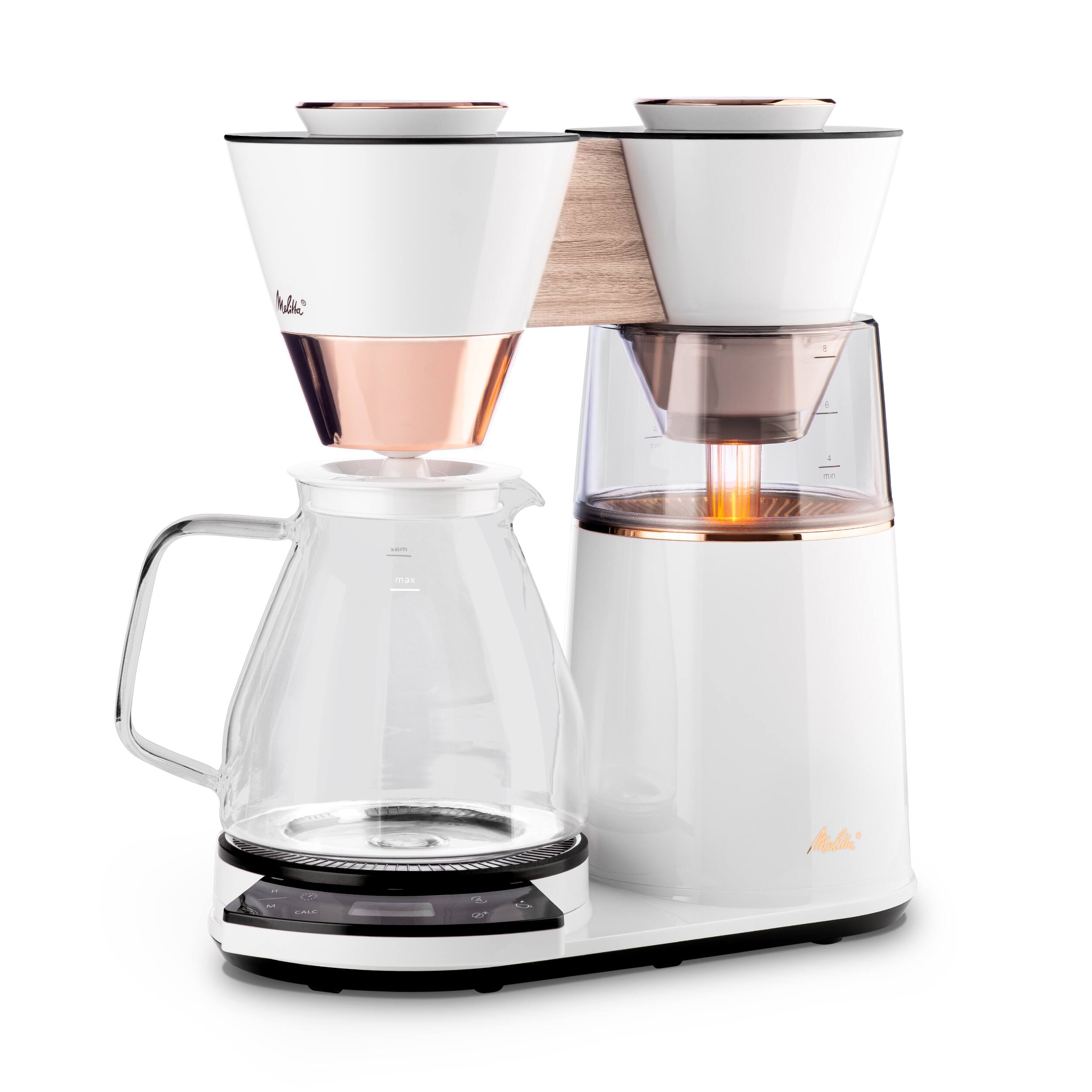 Left. Melitta - Vision 12-Cup Luxe Drip Coffee Maker with Revolving Dashboard - White.