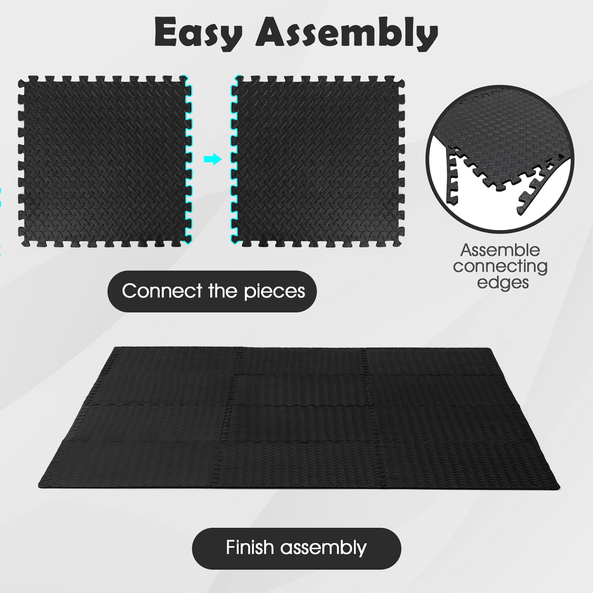 Easy Assembly

1. Connect the pieces
2. Assemble connecting edges
3. Finish assembly