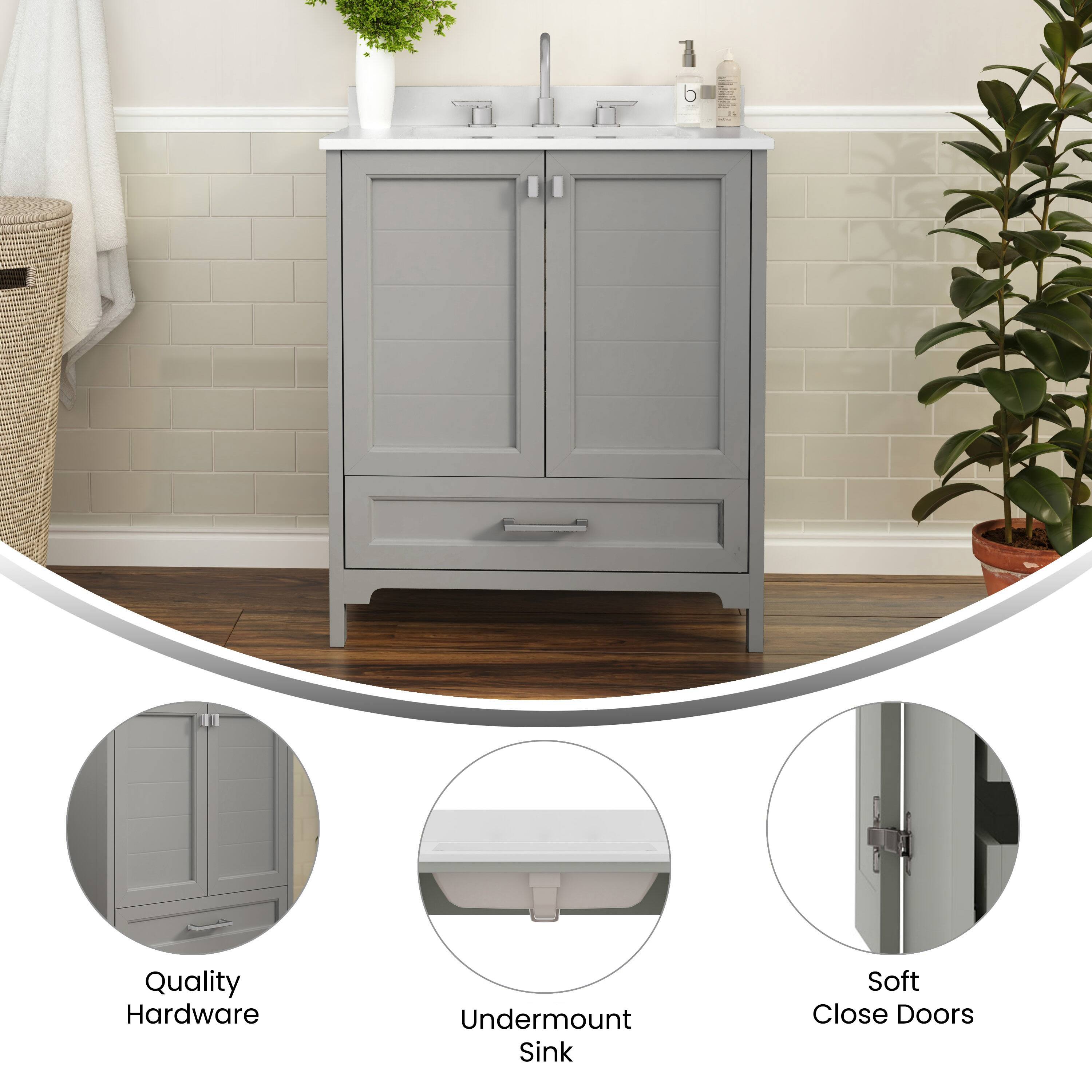 Quality Hardware  
Undermount Sink  
Soft Close Doors