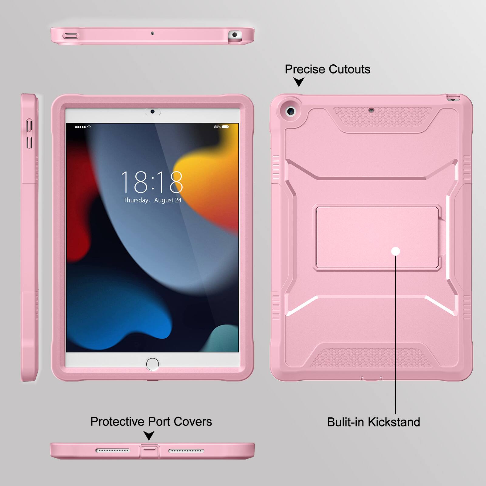 Precise Cutouts  
Protective Port Covers  
Built-in Kickstand