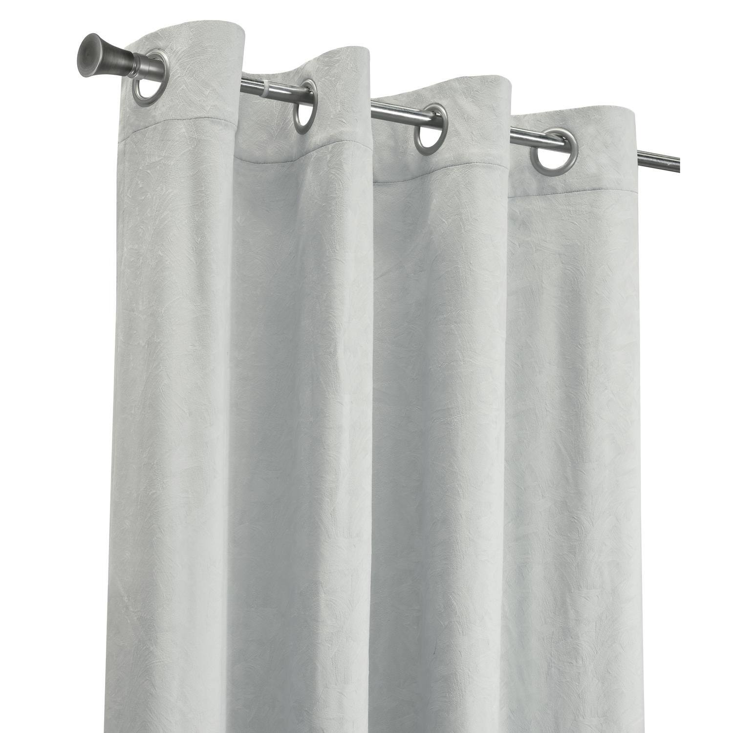 Left. Commonwealth Home Fashions - Habitat Bristol Room Darkening UV Protecion Grommet Curtain Panel for Windows 52" x 108" White - White.