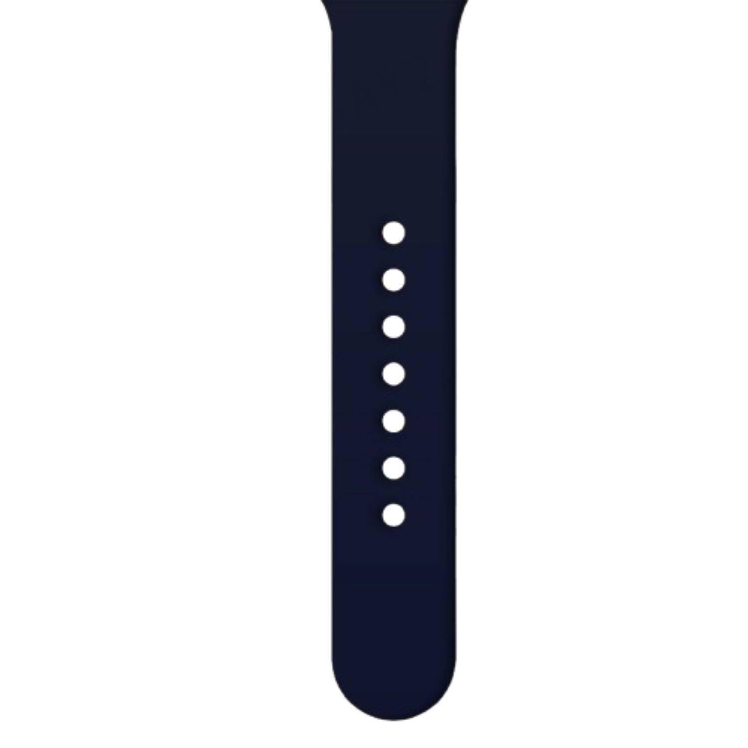 Angle. Home Collection - Midnight Blue 38mm/40mm S/M Silicone Sport Band Strap for Apple Watch Series – Soft Replacement Wristband - Midnight Blue.