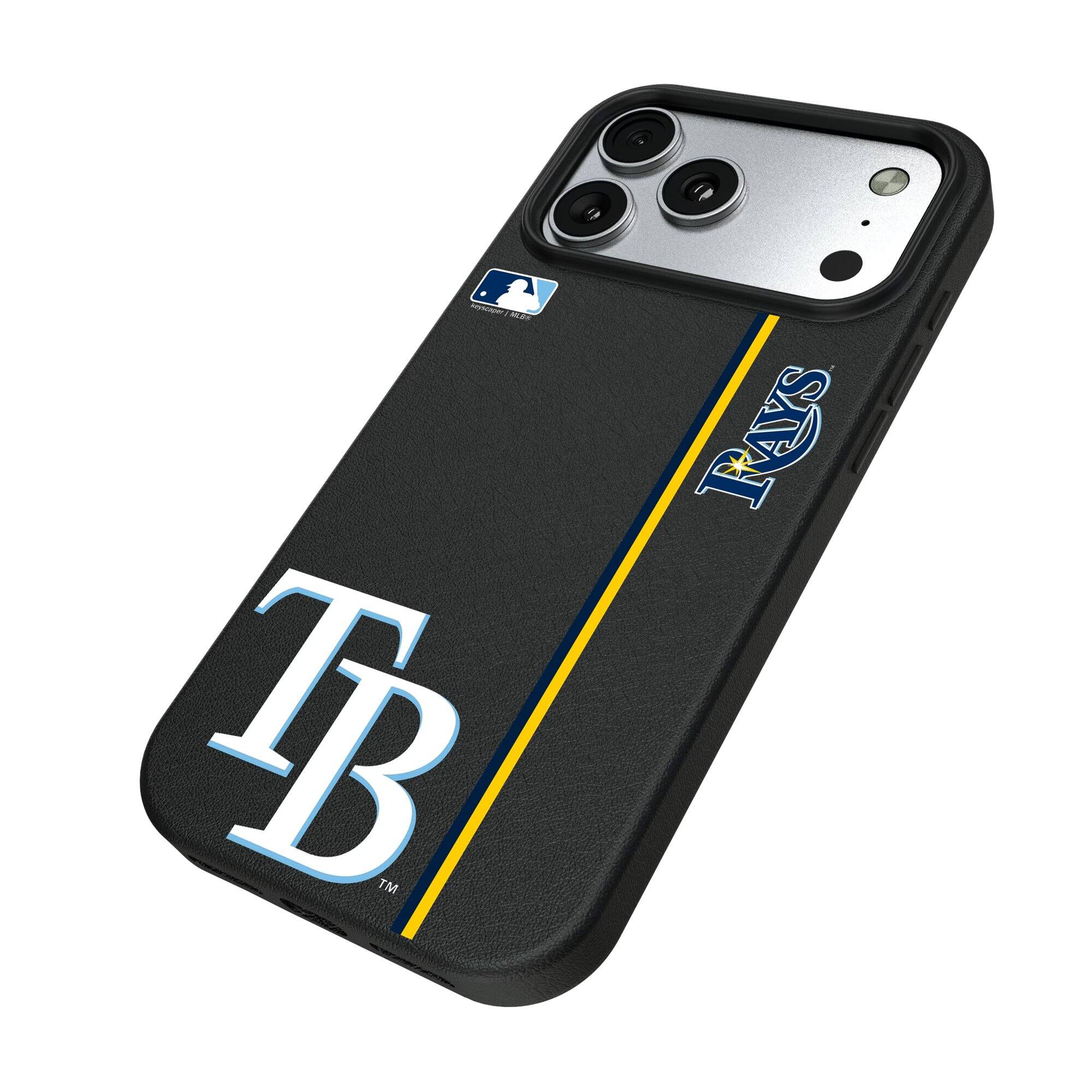 Alt View 1. Keyscaper - Tampa Bay Rays iPhone Magnetic Bump Case - 17 Pro Max - Black.