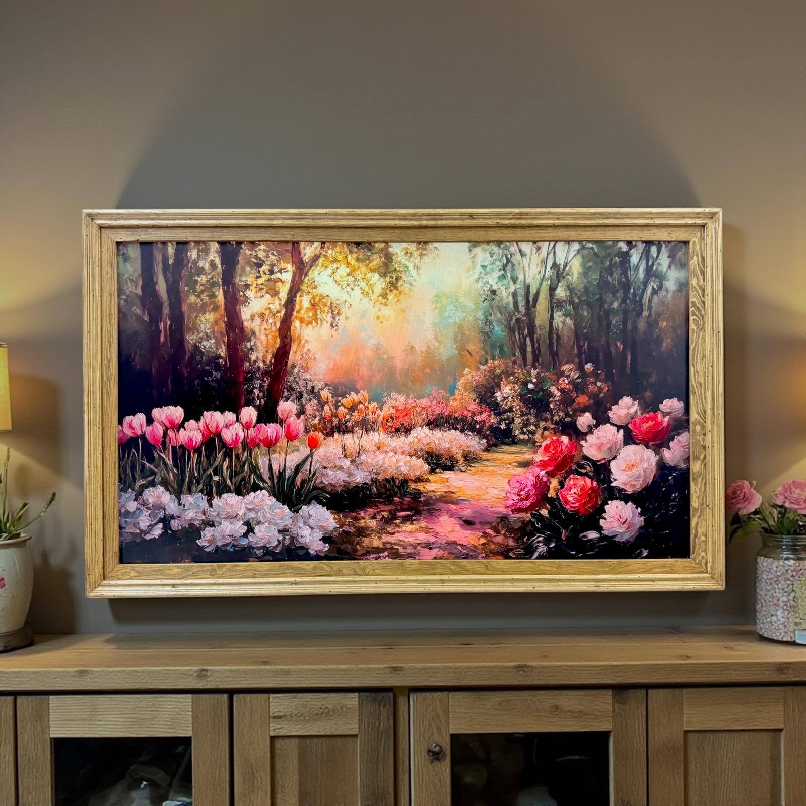 Alt View 10. LAREDO FRAME FACTORY - 55 inch Handmade Tv Frame For TCL A300W NXTVISION Tv - RUSTIC LIGHT WOOD.