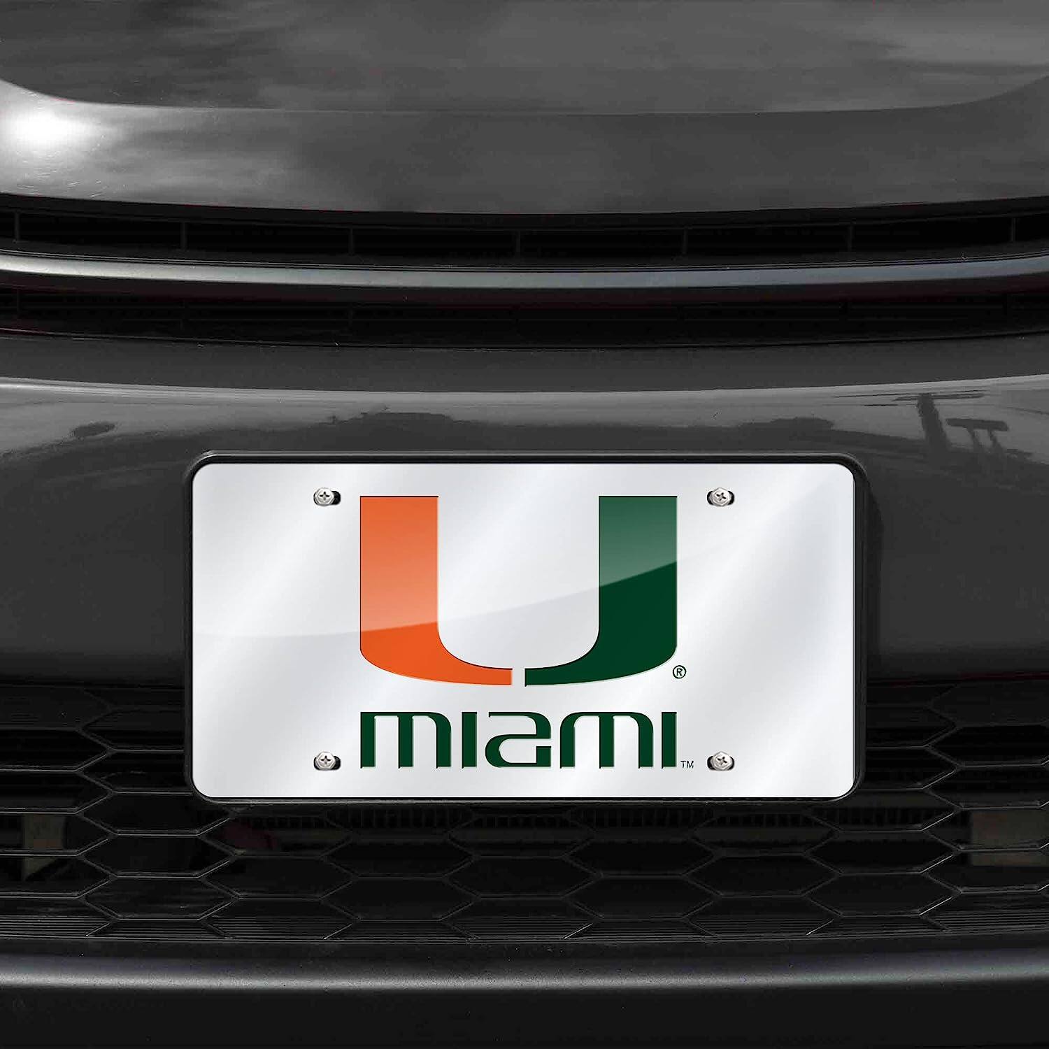 Alt View 1. Rico Industries - Miami Hurricanes Mirrored Laser Cut License Plate Laser Tag - Multi.