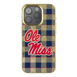 Keyscaper - NCAA - Ole Miss Rebels Plaid Bling iPhone Case - 15 - Gold
