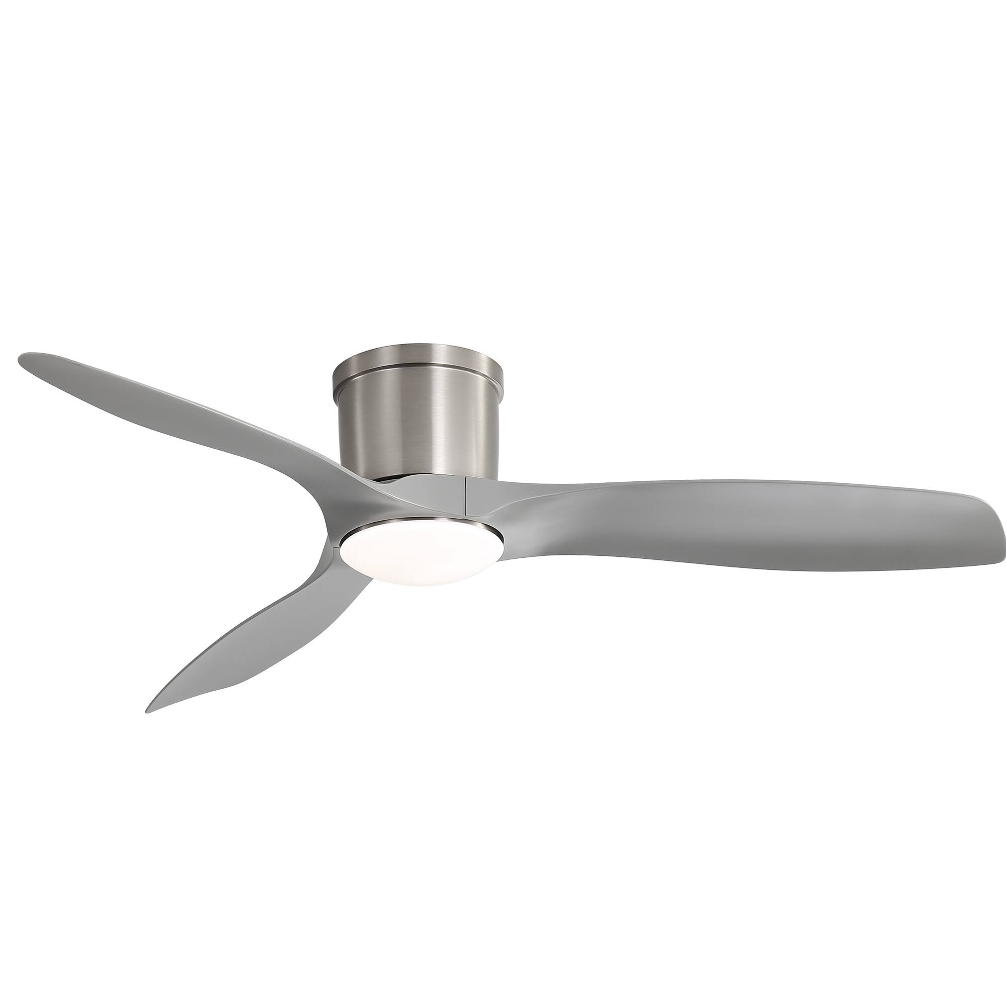 Alt View 5. Sofucor - 52 Inch Ceiling Fan With Dimmable LED Light and Remote Brushed Nickel Low Profile Ceiling Fan Reversible DC for Bedroom - Nickel.