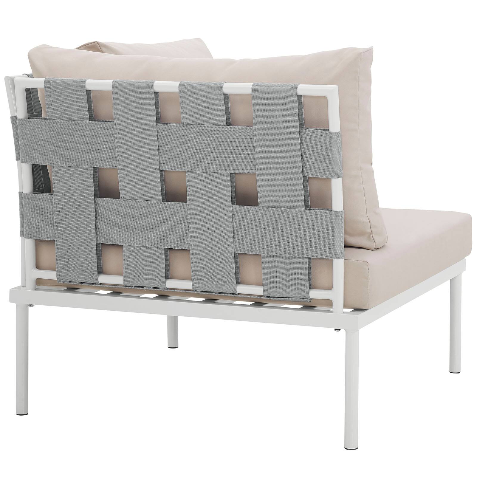 Back. Modway - Harmony Outdoor Patio Aluminum Corner Sofa by Modway - White Beige.