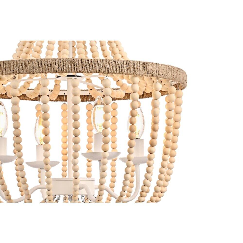 Alt View 1. Living District - Jolie 20 Inch Beaded Pendant In Beige - Beige.