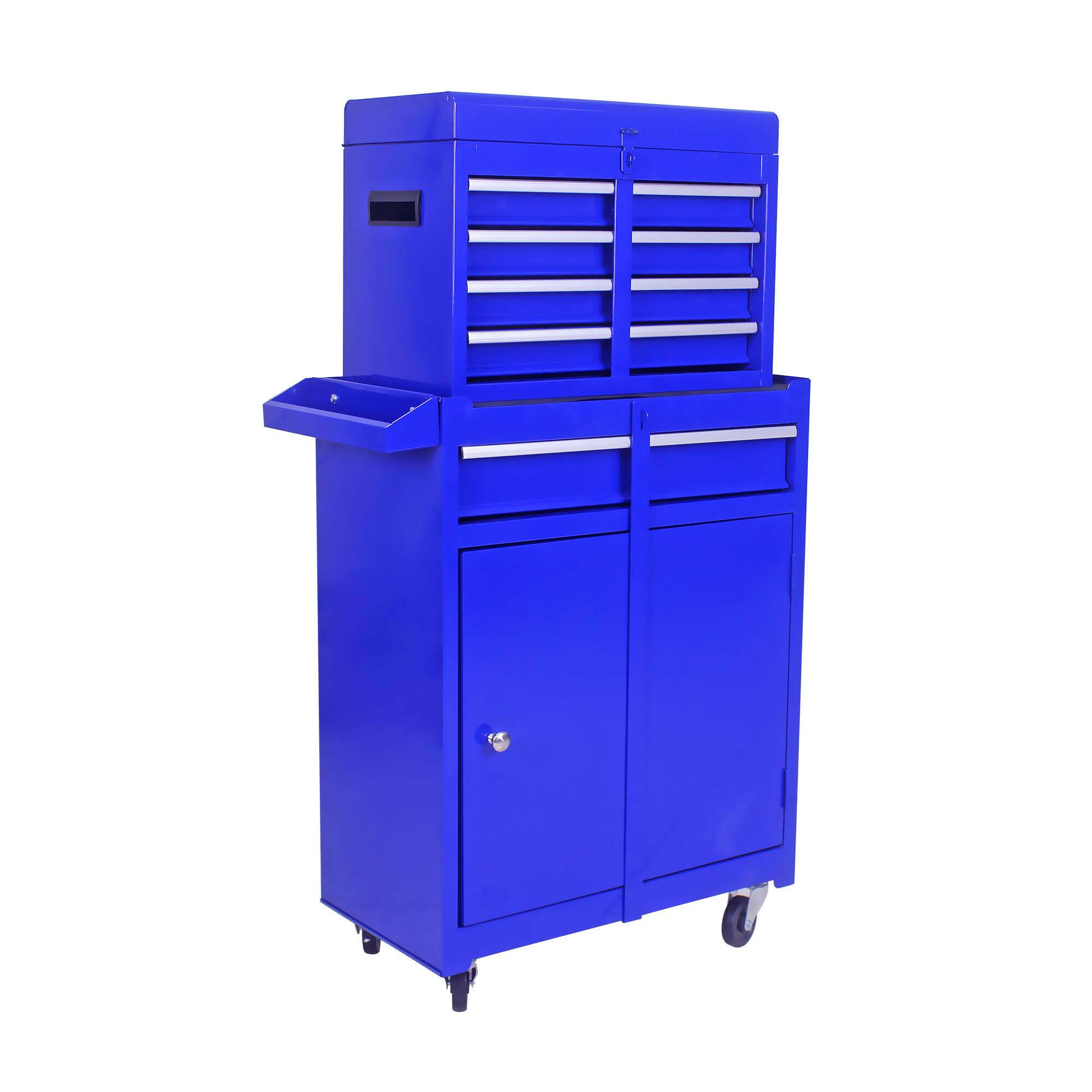 Alt View 2. APRILSOUL - Tool Chest 5-Drawer Tool Box Organizer Lockable Wheels and Sliding Drawers and Detachable Top and Adjustable Shelf - Blue.