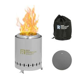 TinyHomie - Smokeless Tabletop Fire Pit Mat Portable Mini Camping Stove Travel Bag Fireproof Mat Stainless Steel Grey