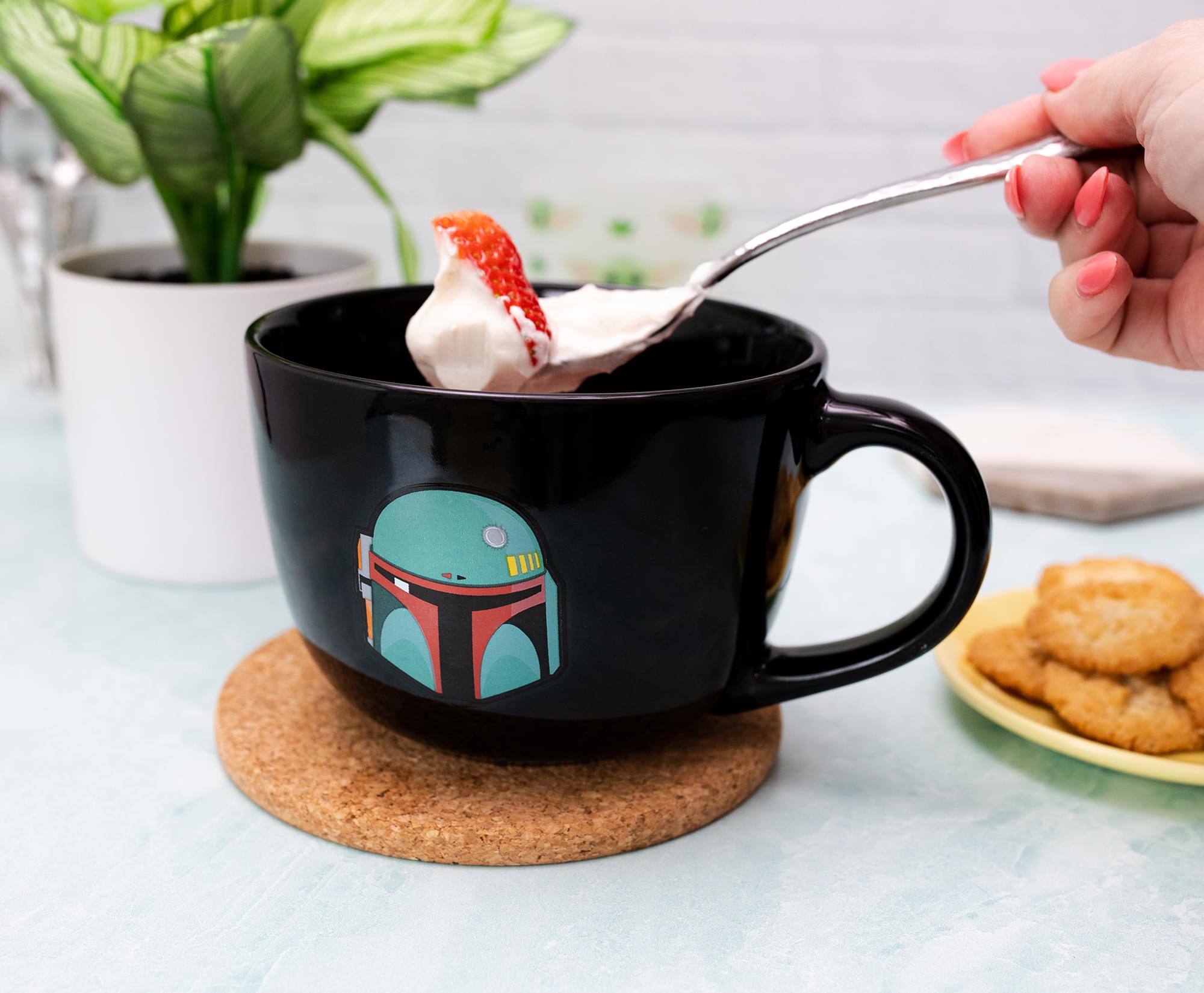 Alt View 3. Silver Buffalo - Star Wars: The Mandalorian Boba Fett Ceramic Soup Mug | Holds 24 Ounces - Black.