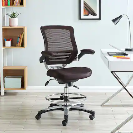 Front. Modway - Edge Drafting Chair by Modway - Brown.