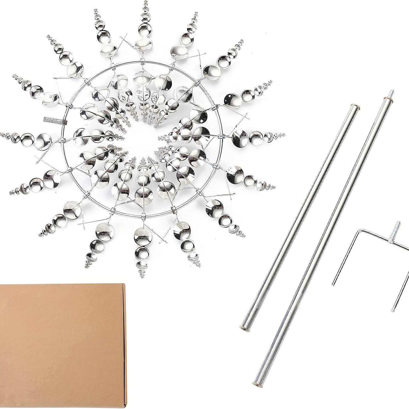 Alt View 3. Umeiluce - Outdoor Garden Windwill Spinner Abstract Rotating Weather Resistant - Silver.