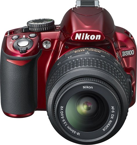decorate Jumping jack Mention Best Buy: Nikon D3100 DSLR Camera with 18-55mm VR Lens Red 25486