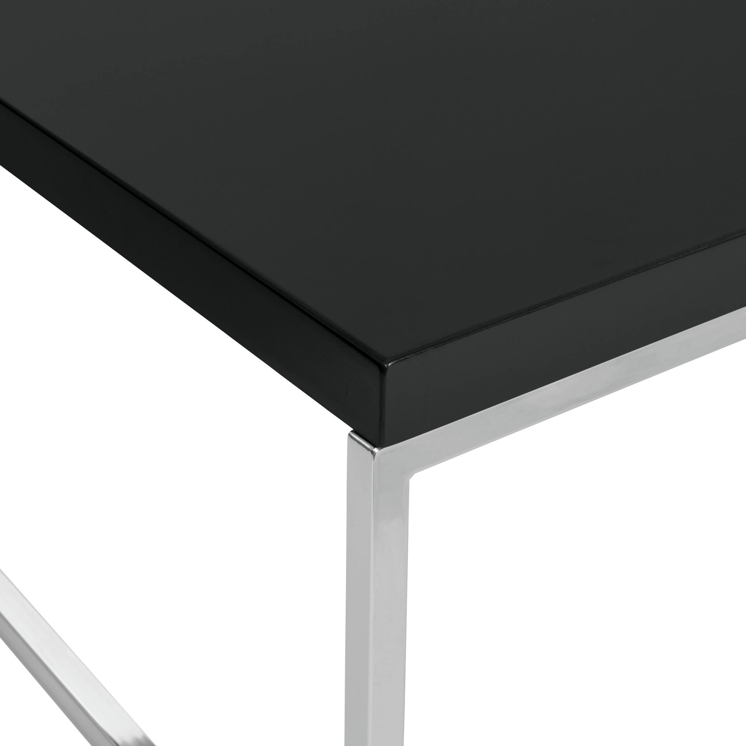 Alt View 3. OSP Home Furnishings - Wall Street Coffee Table - Black / Chrome Finish.